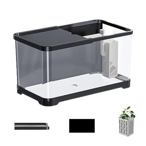 Aquarium, ABS-Aquarium-Starter-Set, Vielseitiges Aquarium Mit Korb, Dekoratives Kleines Aquarium Für Salzwasser, Aquarium, Kreatives, Stilvolles Fischaquarium Für Heimdekoration, Gupp von Deewar