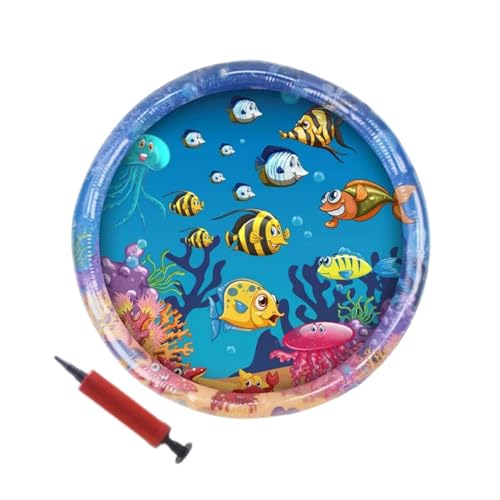 Deewar Interaktive Wassermatte – PVC-Premium-Baby-Wassermatte | Bauchzeit-Wassermatte, Wassersensorische Matte, Meeresfisch-Themenmatte, tropische Cartoon-Fischmatte für Katzen allein von Deewar