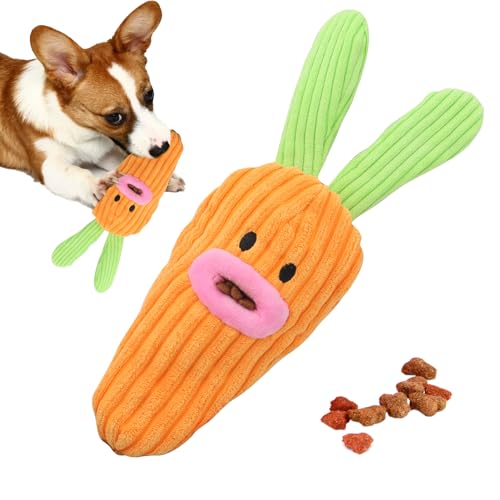 Deewar Quietschendes Karotten-Hundespielzeug, Karotten-Leckerli-Spielzeug für Hunde - Futterausgabe-Hundespielzeug,Entzückendes, reißfestes, quietschendes, weiches, kreatives Karotten-Hundespielzeug von Deewar