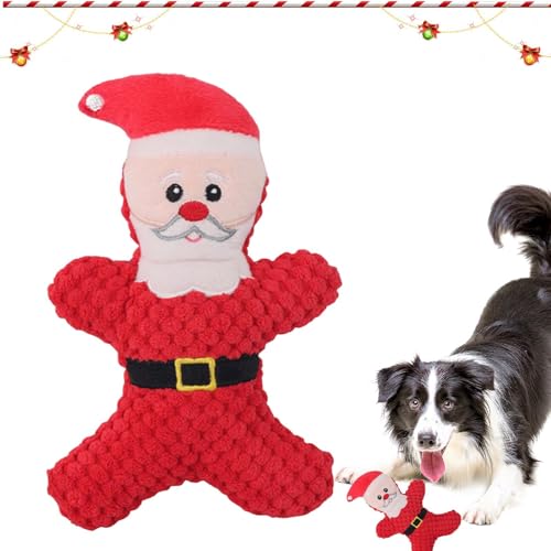 Deewar Weihnachts-Hundespielzeug - Weich gefülltes, langlebiges Haustierspielzeug mit Quietscher - Niedliches, quietschendes Hundespielzeug, ausgestopftes Welpen-Kauspielzeug, weihnachtliches von Deewar