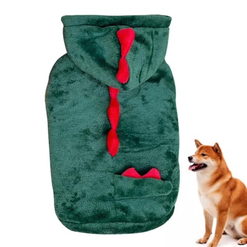 Dinosaurier-Kostüm – Hunde-Dinosaurier-Cosplay-Hoodies, weich, atmungsaktiv, Haustier-Dinosaurier-Cosplay, Kapuzenmantel, Haustierkleidung, lustiges Kostüm, Dinosaurier-Hundekleidung für mittelgroße von Deewar