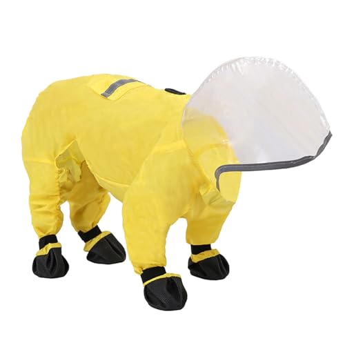 Hunde-Regenmantel mit transparenter Kapuze – winddichter Ganzkörper-Regenmantel, leichte Hunde-Regenbekleidung, verstellbarer Hunde-Regenmantel, reflektierender Hunde-Regenmantel, Hundejacke, von Deewar