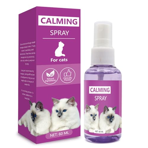 Katzen-Beruhigungsspray – 60 Ml Katzenstimmungs-Beruhigungsspray | Gleicht Die Stimmung Aus, Entspannungsspray Für Katzen, Natürliche Inhaltsstoffe, Beruhigender Katzennebel, Katzen-Komfortspray Von A von Deewar