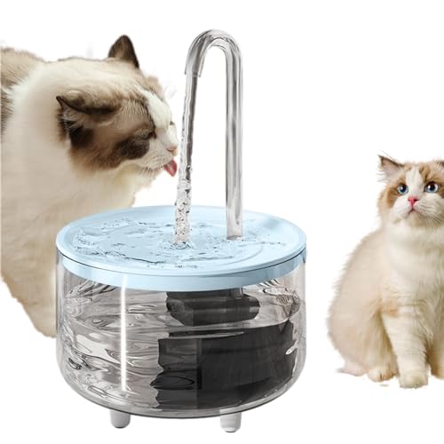 Katzen Wasserbrunnen - 1L USB Kabelloser Wasserbrunnen, Batteriebetriebener kabelloser Haustierwasserbrunnen, tragbarer Wasserbrunnen Hundenapf, klarer Haustierbrunnen, um Haustiere hydratisiert zu von Deewar