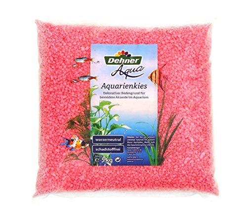 Dehner Aqua Aquarienkies, Körnung 4 - 6 mm, 5 kg, pink von Dehner