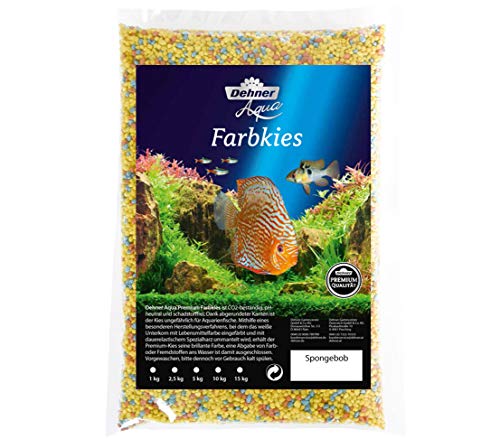 Dehner Aqua Aquarienkies Farbkies, Körnung 2 - 3 mm, 5 kg, gelb/hellblau/orange von Dehner