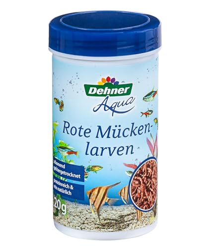 Dehner Aqua Fischfutter, Fischsnack proteinreich / 100% natürlich, Rote Mückenlarven für Zierfische, 20 g von Dehner