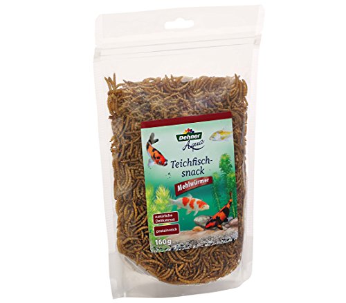 Dehner Aqua Teichfischfuttersnack, Ergänzungsfutter für Fische, Snack für Teichfische, 100 % natürlich, hoher Proteingehalt, Mehlwürmer, 160 g von Dehner