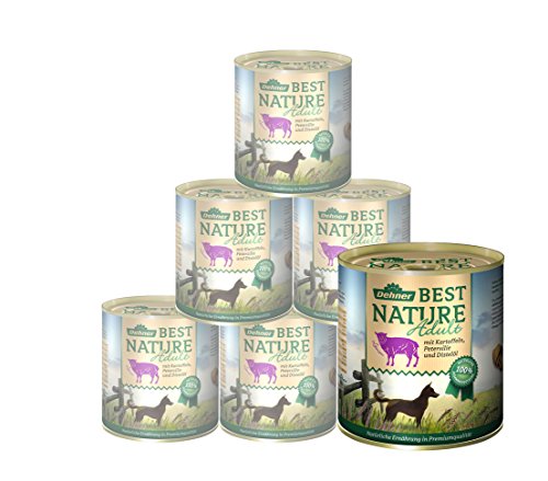 Dehner Best Nature Hundefutter, Nassfutter getreidefrei, für ausgewachsene Hunde, Lamm / Kartoffeln / Petersilie, 6 x 800 g Dose (4.8 kg) von Dehner