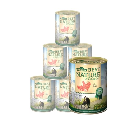 Dehner Best Nature Katzenfutter Adult, Lachs und Huhn mit Reis, 6 x 400 g (2.4 kg) von Dehner