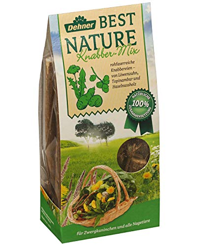 Dehner Best Nature Nagersnack, Knabber-Mix 100 % natürlich, für Zwergkaninchen / Nager, Löwenzahn, 90 g von Dehner