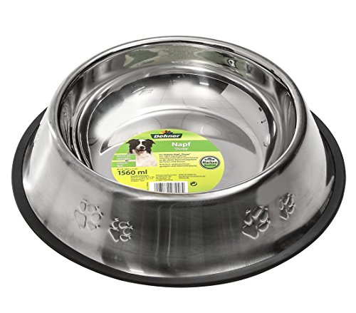 Dehner Hunde-Futternapf Slurpy, Ø 29.5 cm, Höhe 7 cm, Edelstahl von Dehner