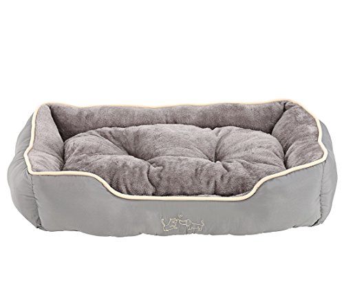 Dehner Lieblinge Hundebett und Katzenbett Sammy, ca. 75 x 58 x 19 cm, Polyester, grau von Dehner