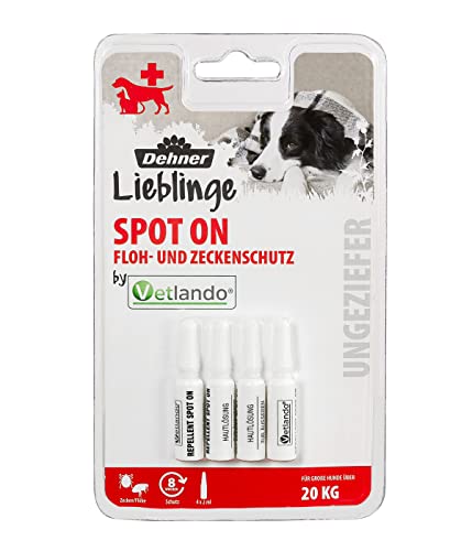 Dehner Lieblinge Floh- und Zeckenschutz Spot On, für große Hunde, 4 x 2 ml (8 ml) von Dehner