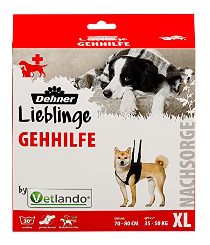 Dehner Lieblinge Hunde Gehhilfe, Größe XL, Bauchumfang 70-80 cm, 5für Hunde von 35 bis 50 kg, Neopren, schwarz von Dehner