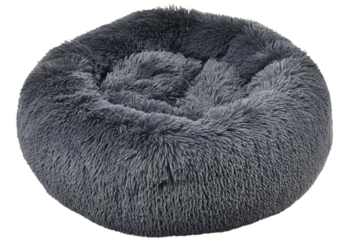 Dehner Lieblinge Hunde- und Katzenbett Cookie, Größe L, Circa 76 cm, Höhe Circa 17 cm, Polyester, dunkelgrau von Dehner