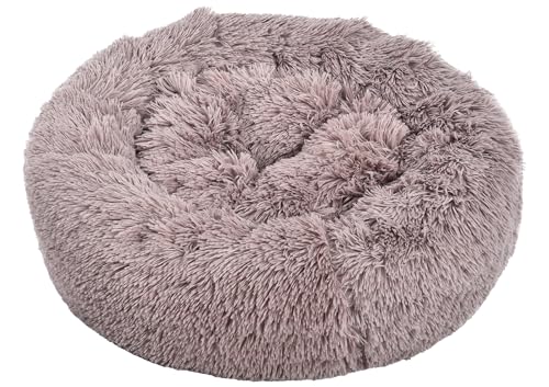 Dehner Lieblinge Hunde- und Katzenbett Cookie, Größe L, ca. Ø 76 cm, Höhe ca. 17 cm, Polyester, braun von Dehner