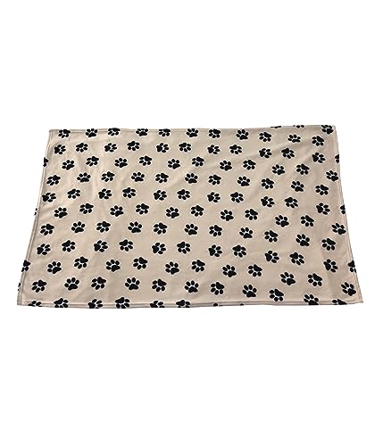 Dehner Lieblinge Hunde- und Katzendecke Weary, ca. 150 x 100 cm, Fleece, beige/schwarz von Dehner