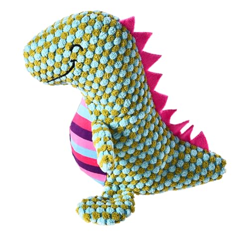 Dehner Lieblinge Hundespielzeug Dinosaur, Plüsch-Spielzeug für Hunde, mit animierendem Quitscher, ca. 22 x 17.5 cm, Polyester, bunt von Dehner