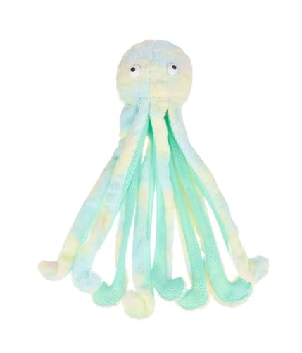 Dehner Lieblinge Hundespielzeug Mommy Octopus, Plüschtier Spielzeug für Welpen/ausgewachsene Hunde, inkl. Quitscher/Raschelpapier, ca. 17 x 63 cm, Polyester, blau/türkis/grün von Dehner