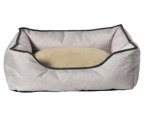 Dehner Lieblinge Kuschelbett Beanie, Hundebett/Katzenbett pflegeleicht, ca. 61 x 48 x 18 cm, Größe S, aus recycelten Materialien, Oxford/Polypropylen, beige von Dehner