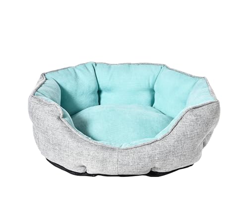 Dehner Lieblinge Kuschelbett Bluey, Hundebett/Katzenbett waschbar, ca. 45 x 40 x 16 cm, Größe XS, Polyester, hellgrau/blau von Dehner