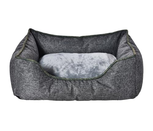 Dehner Lieblinge Kuschelbett Cleo, Hundebett/Katzenbett mit Anti-Rutsch-Boden, ca. 61 x 48 x 18 cm, Größe S, aus recycelten Materialien, grau von Dehner