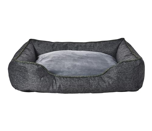 Dehner Lieblinge Kuschelbett Cleo, Hundebett/Katzenbett mit Anti-Rutsch-Boden, ca. 90 x 69 x 21 cm, Größe L, aus recycelten Materialien, grau von Dehner