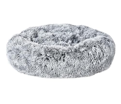 Dehner Lieblinge Kuschelbett Cookie, Hundebett/Katzenbett pflegeleicht, ca. Ø 76 cm, Höhe 17 cm, Größe L, Polyester, grau von Dehner