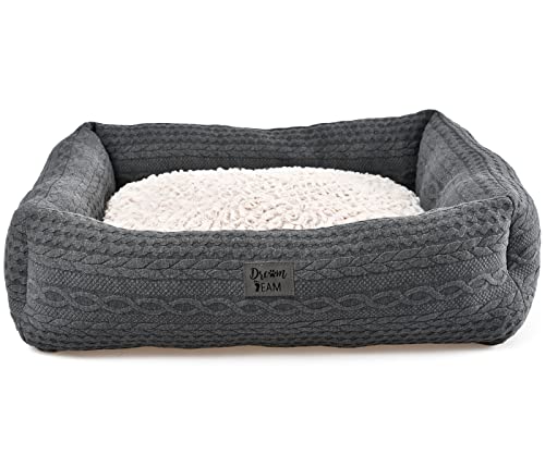 Dehner Lieblinge Kuschelbett Dream Team Knitted, für Hund oder Katze, ca. 48 x 61 x 18 cm, grau von Dehner