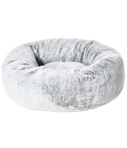 Dehner Lieblinge Kuschelbett Tender, Hundebett/Katzenbett pflegeleicht/hygienisch, ca. Ø 49 cm (Innen: ca. 32 cm), Höhe 15 cm, Größe S, Polyester, grau von Dehner