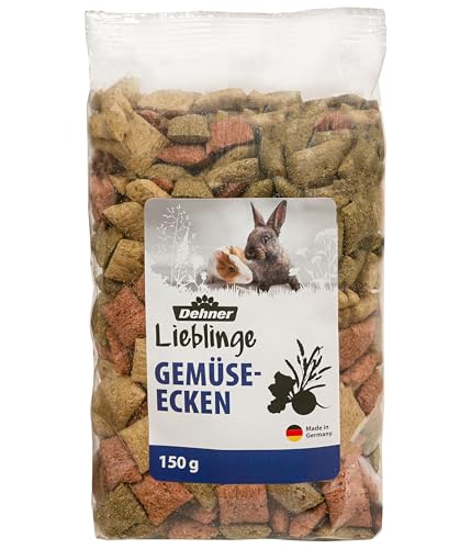 Dehner Nagersnack, Nagerfutter für Kaninchen / Nager, knusprige Gemüse-Ecken, 8 x 150 g (1.2 kg) von Dehner