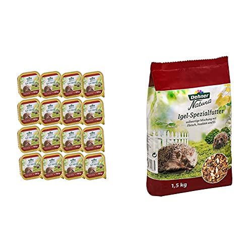 Dehner Natura Igelfutter, Nassfutter, 16 x 100 g (1.6 kg) & Natura Igelfutter, 1.5 kg von Dehner