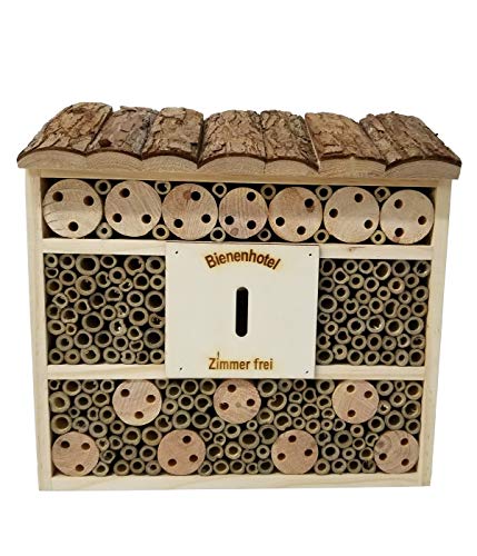 Dehner Natura Premium Insektenhotel Andrena, Insektenhaus / Nistkasten für Bienen/Schmetterlinge/Käfer, ca. 29.5 x 9.5 x 28.5 cm, Kiefern-, Tannenholz/Bambus/Sperrholz, natur von Dehner