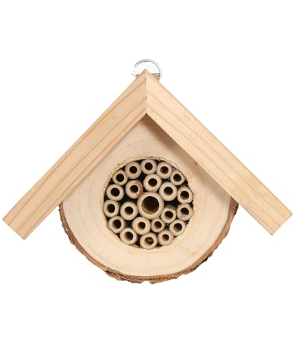 Dehner Natura Premium Insektenhotel Cuneo, Bienenhotel wetterfest, Insektenhaus/Nistkasten für Bienen/Schmetterlinge/Käfer, ca. 17 x 13.5 x 8 cm, Zedernholz/Pappel, Natur von Dehner