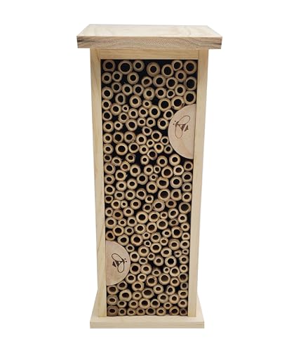 Dehner Natura Insektenhotel Felica, Bienenhotel nachhaltig, Insektenhaus/Nistkasten für Bienen/Schmetterlinge/Käfer, ca. 14 x 35.5 11.5 cm, aus FSC-zertifizierten Kiefernholz, Natur von Dehner