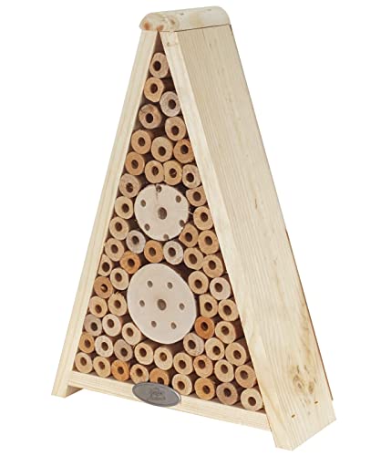 Dehner Natura Premium Insektenhotel Gaia, Insektenhaus / Nistkasten für Bienen/Schmetterlinge/Käfer, ca. 24 x 34 x 9 cm, aus FSC-zertifiziertem Kiefernholz / Metall, natur von Dehner