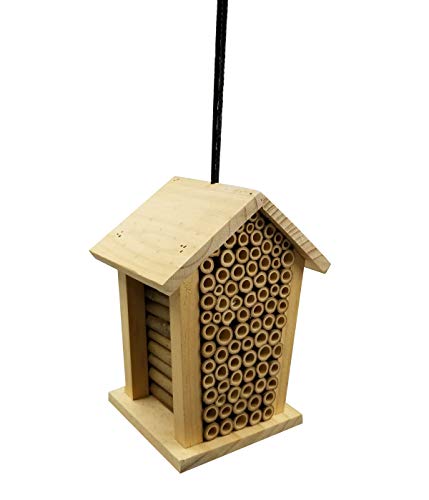 Dehner Natura Premium Insektenhotel Louisiana, Insektenhaus / Nistkasten für Bienen/Schmetterlinge/Käfer, ca. 19 x 15 x 12 cm, Kiefernholz, natur von Dehner