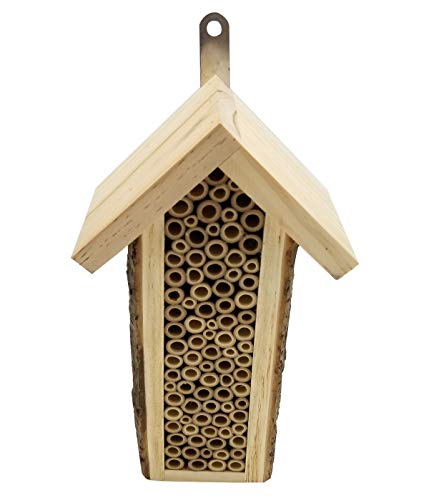 Dehner Natura Insektenhotel Missouri, Insektenhaus / Nistkasten für Bienen/Schmetterlinge/Käfer, ca. 27 x 15.5 x 9 cm, Holz / Bambus, natur von Dehner