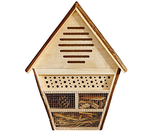 Dehner Natura Premium Insektenhotel Warwick, Insektenhaus / Nistkasten für Bienen/Schmetterlinge/Käfer, ca. 41 x 33 x 9 cm, Tannenholz, braun von Dehner