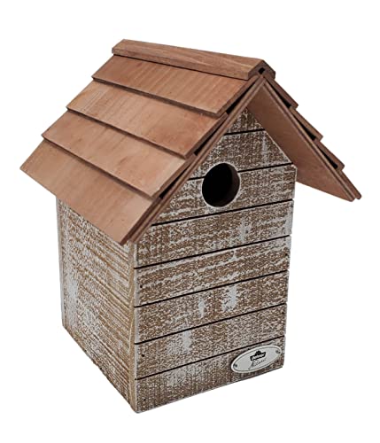 Dehner Natura Premium Wildvogel Nistkasten Monaco, Vogelhaus / Vogelnistkasten für Wildvögel, robust/zum Aufhängen, ca. 19.5 x 26 x 19.5 cm, Kiefernholz, braun von Dehner