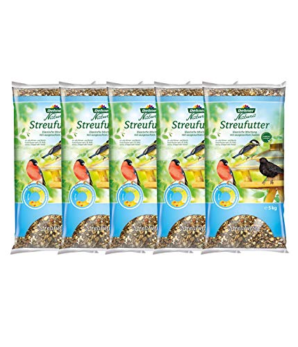 Dehner Natura Premium Wildvogelfutter, Streufutter, Ganzjahresfutter proteinreich / energiereich, hochwertiges Vogelfutter für Wildvögel, 5 x 2.5 kg (12.5 kg) von Dehner