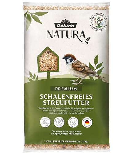 Dehner Natura Premium Wildvogelfutter, Streufutter schalenfrei, Ganzjahresfutter proteinreich / energiereich, hochwertiges Vogelfutter für Wildvögel, 10 kg von Dehner