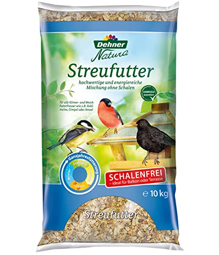 Dehner Natura Premium Wildvogelfutter, Streufutter schalenfrei, Ganzjahresfutter proteinreich / energiereich, hochwertiges Vogelfutter für Wildvögel, 10 kg von Dehner