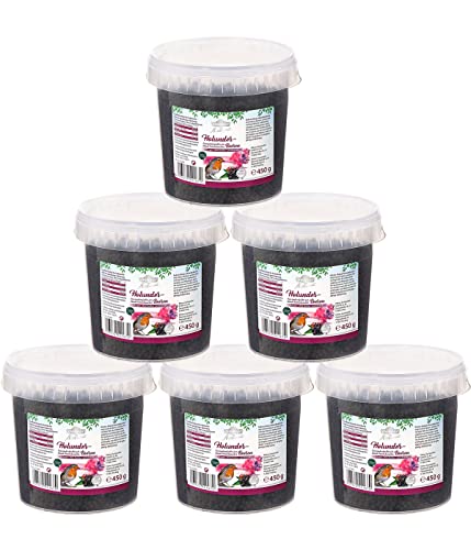 Dehner Natura Premium Wildvogelfutter, Wildvogelsnack, Holunderbeeren, Ganzjahresfutter proteinreich, hochwertiges Vogelfutter für Wildvögel, 6 x 450 g (2.7 kg) von Dehner