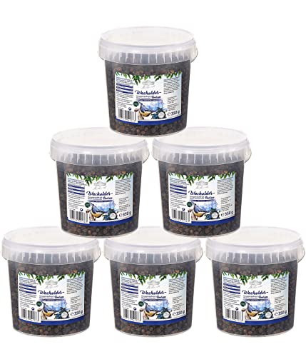 Dehner Natura Premium Wildvogelfutter, Wildvogelsnack, Wacholderbeeren, Ganzjahresfutter proteinreich, hochwertiges Vogelfutter für Wildvögel, 6 x 350 g (2.1 kg) von Dehner