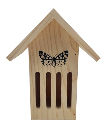 Dehner Natura Premium Schmetterlingshaus Runa, Insektenhotel wetterfest, Insektenhaus/Wildvogel Nistkasten für Schmetterlinge, ca. 17 x 23 x 12 cm, aus FSC-zertifiziertem Kiefernholz, braun von Dehner