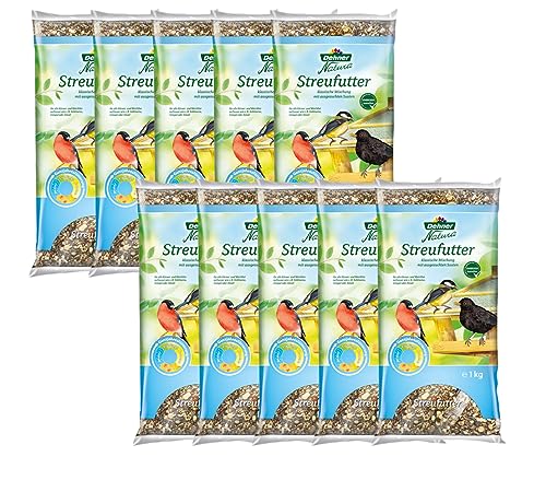 Dehner Natura Premium Wildvogelfutter, Streufutter, Ganzjahresfutter proteinreich / energiereich, hochwertiges Vogelfutter für Wildvögel, 10 x 1 kg (10 kg) von Dehner