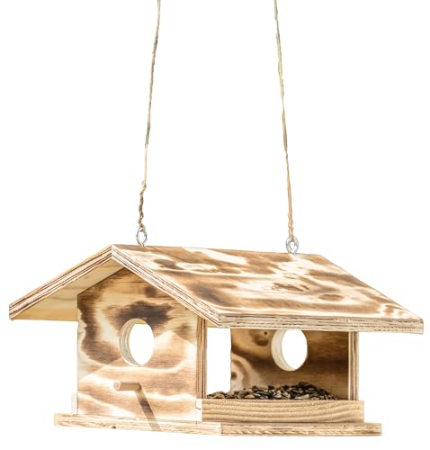 Dehner Natura Premium Wildvogel Futterhaus Arber, Futterstation für Wildvögel, Vogelhaus robust / hängend, ca. 30.5 x 19 x 28 cm, Holz, braun von Dehner