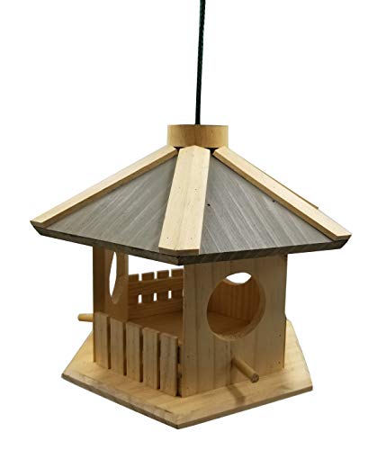 Dehner Natura Wildvogel-Futterhaus Dakota, ca. 30 x 26 x 22 cm, Kiefernholz, natur, 1 Stück (1er Pack) von Dehner